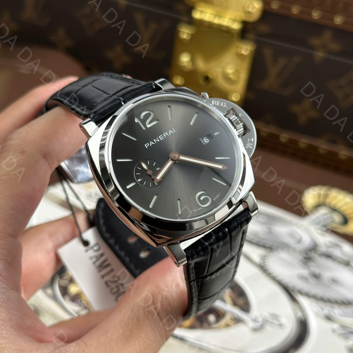 파네라이 루미노르 PAM1250 그레이다이얼 가죽밴드 42mm 12