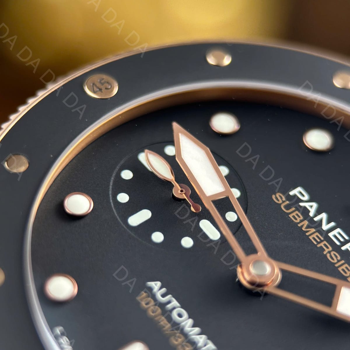 파네라이 섭머저블 PAM974 로즈골드 금통 블랙 다이얼 가죽밴드 42mm 7