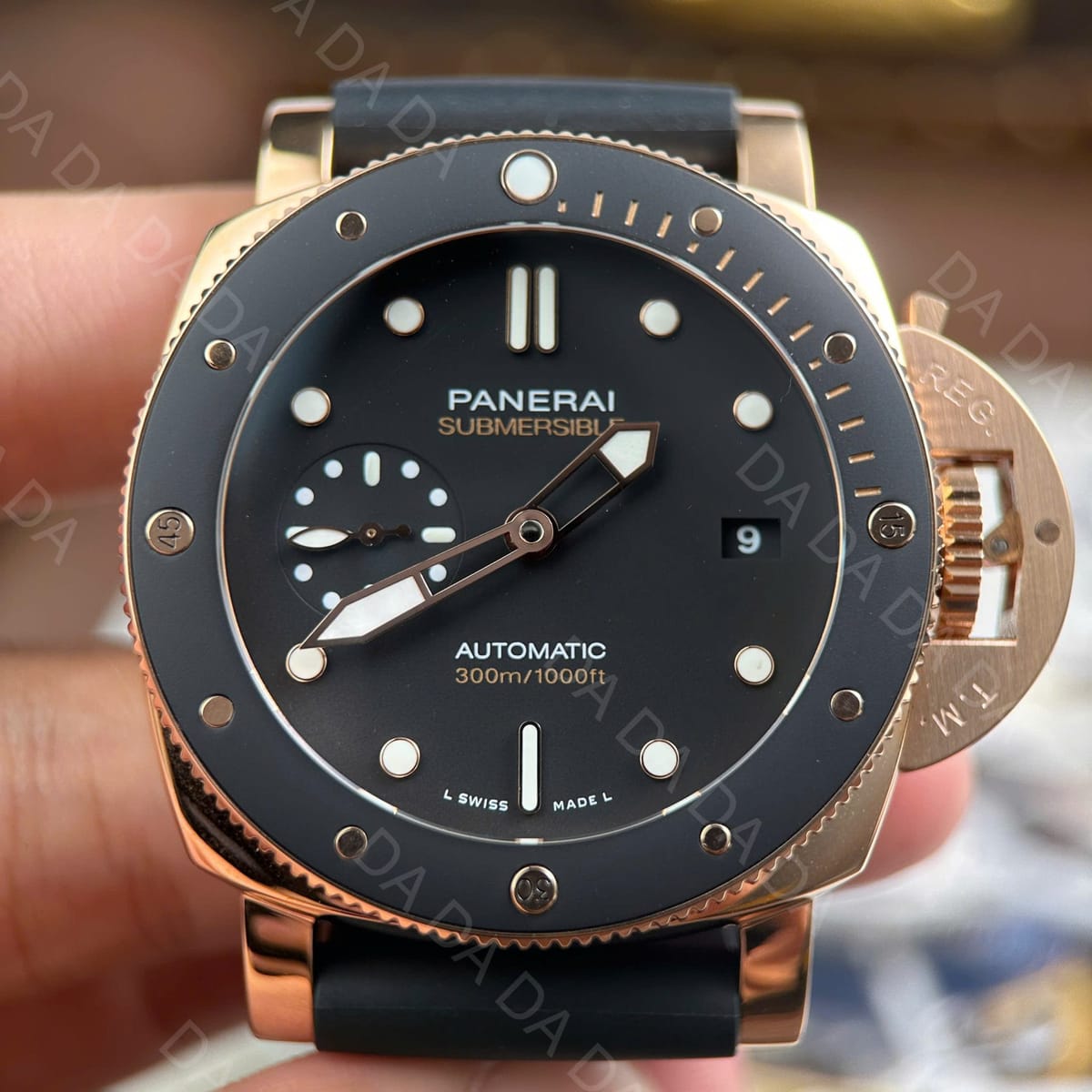 파네라이 섭머저블 PAM974 로즈골드 검판 러버밴드 42mm 11