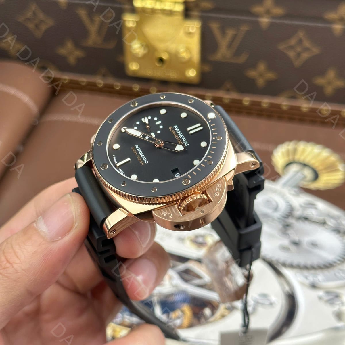 파네라이 섭머저블 PAM974 로즈골드 검판 러버밴드 42mm 12
