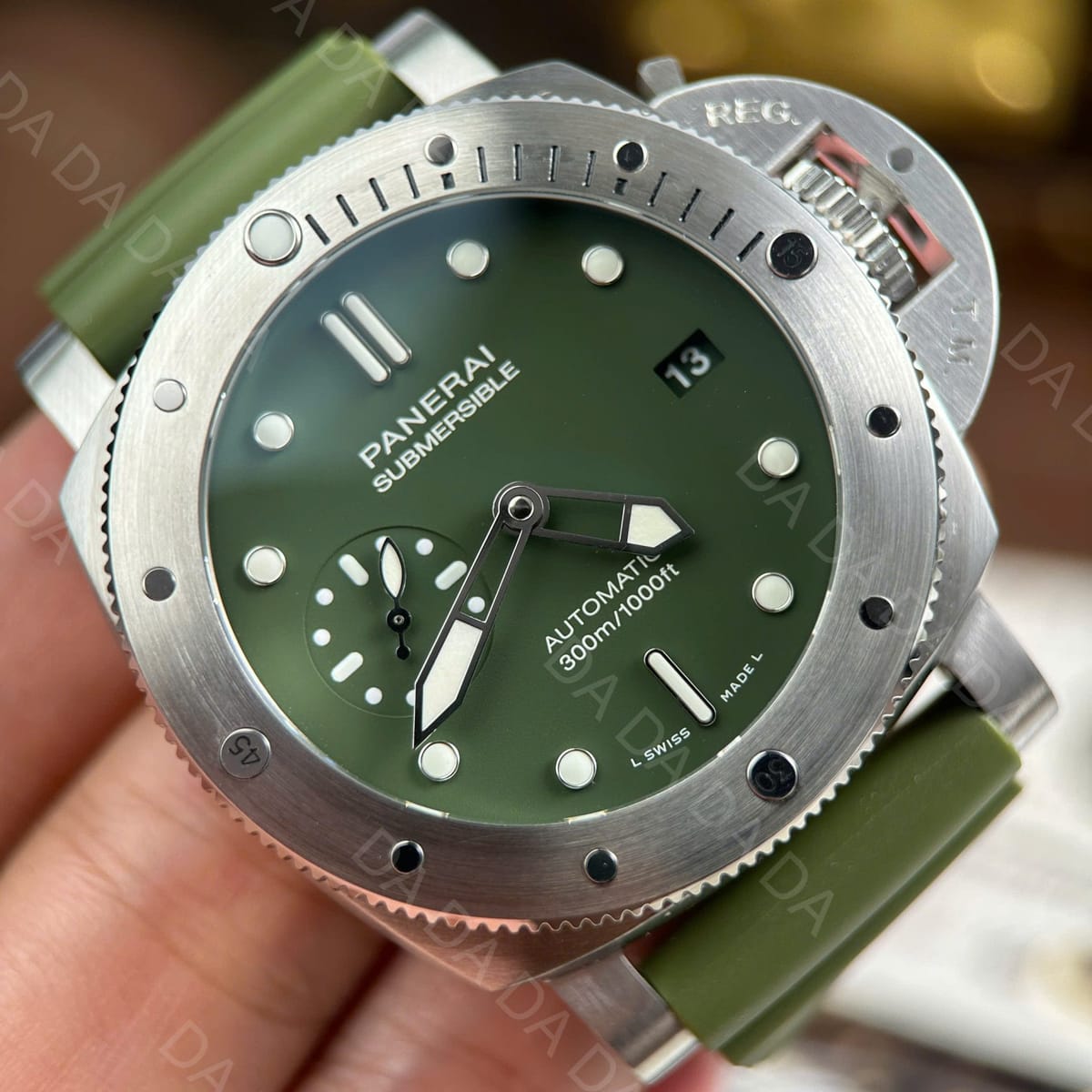 파네라이 섭머저블 PAM01055 그린 러버밴드 42mm 11