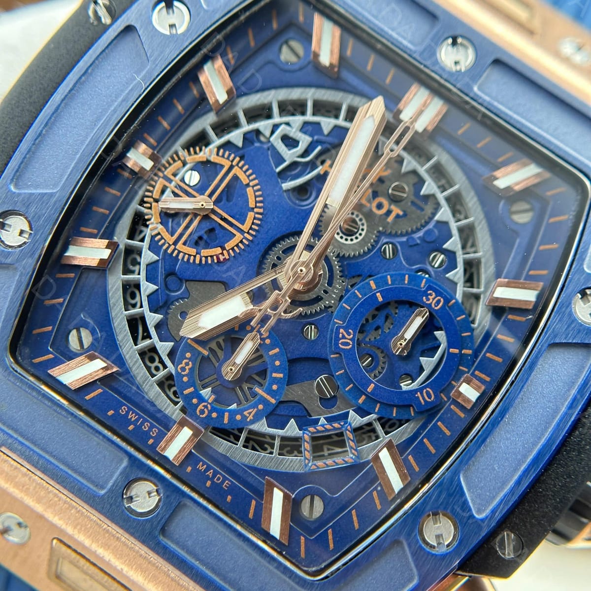 위블로 스피릿 오브 빅뱅 금통 블루베젤 러버밴드 42mm 6