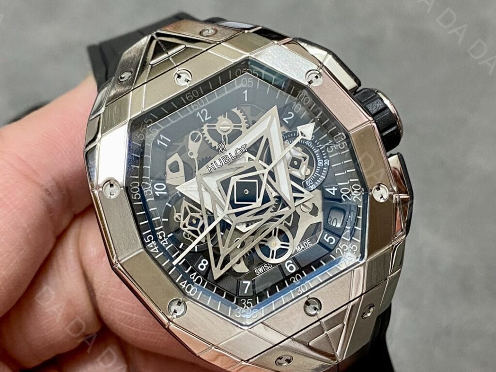 위블로 빅뱅 상블루 실버 러버스트랩 42mm 3