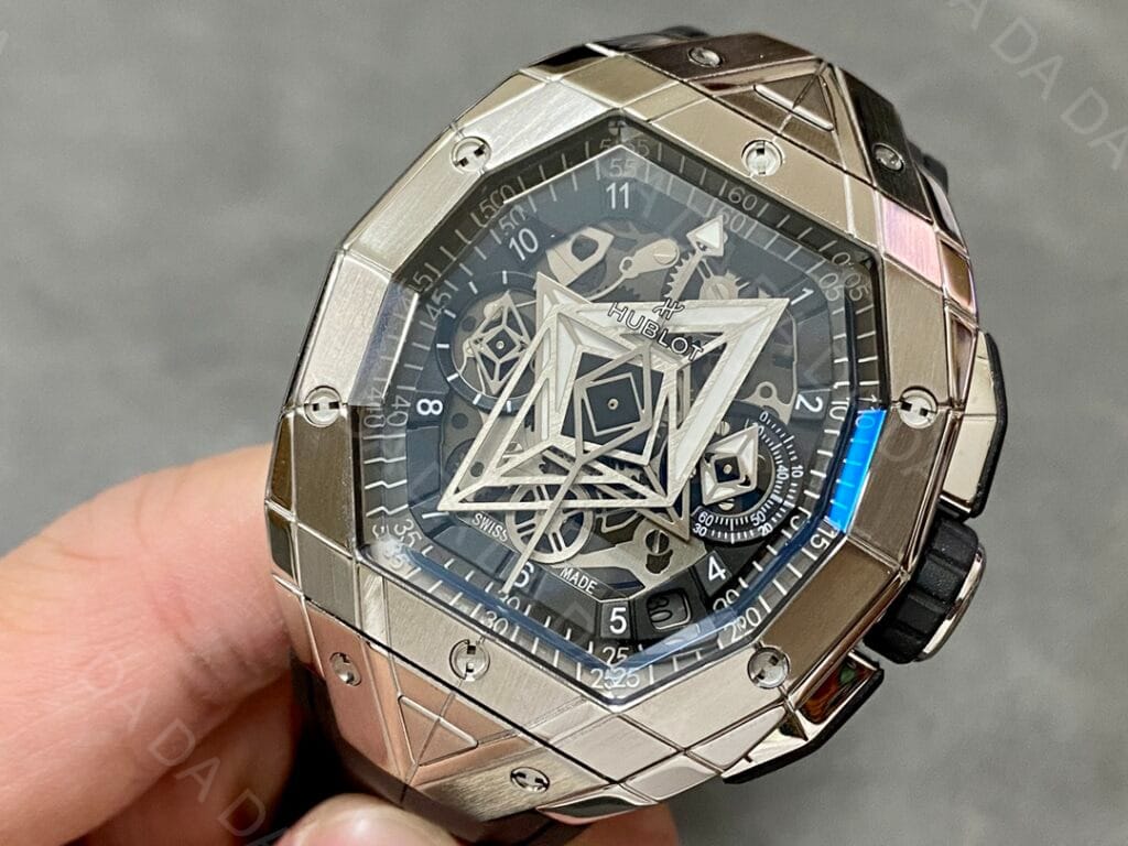 위블로 빅뱅 상블루 실버 러버스트랩 42mm 4