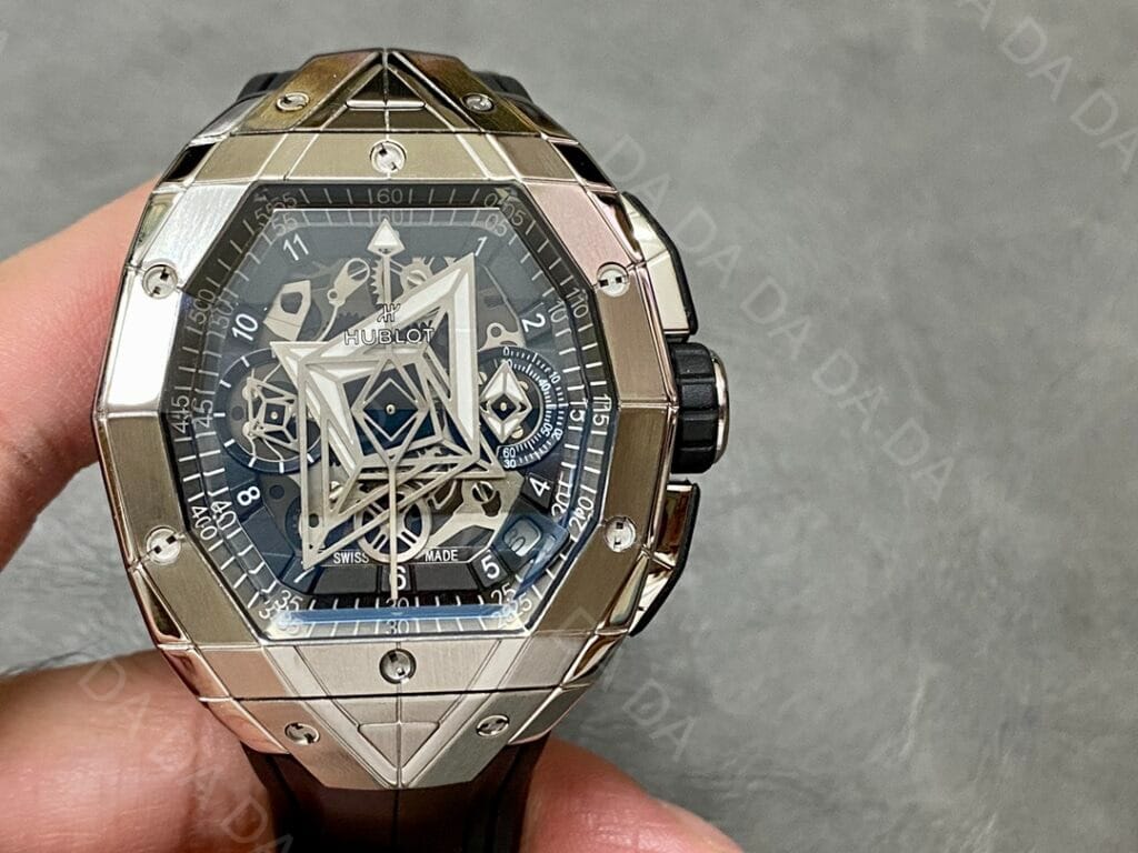 위블로 빅뱅 상블루 실버 러버스트랩 42mm 5
