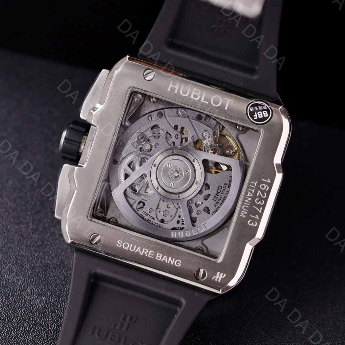 위블로 스퀘어 뱅 유니코 티타늄 풀다이아셋팅 러버밴드 42mm 8