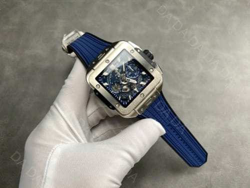 위블로 스퀘어 뱅 유니코 티타늄 블루러버밴드 42mm