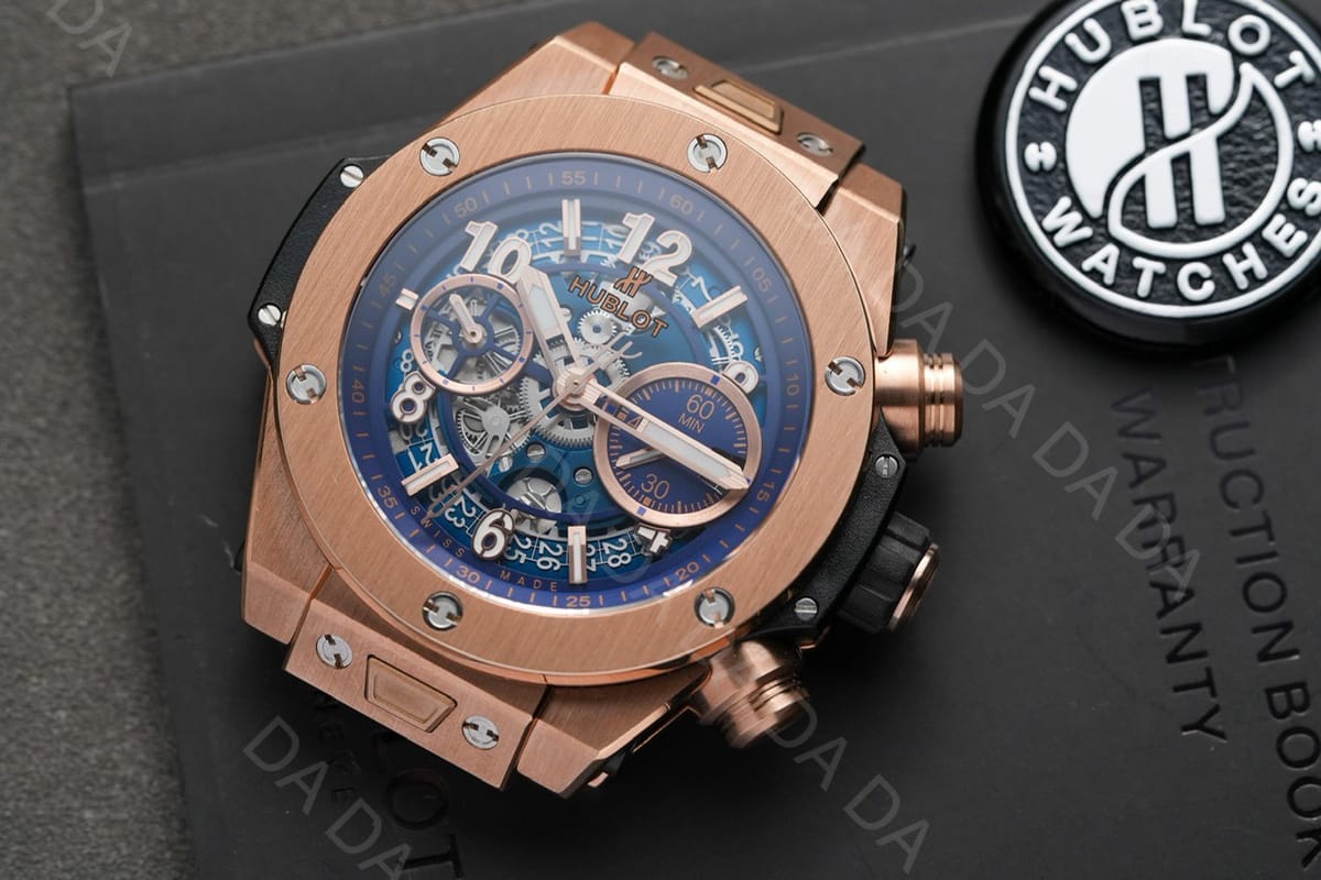 위블로 빅뱅 유니코 금통 블루 러버밴드 44mm 7