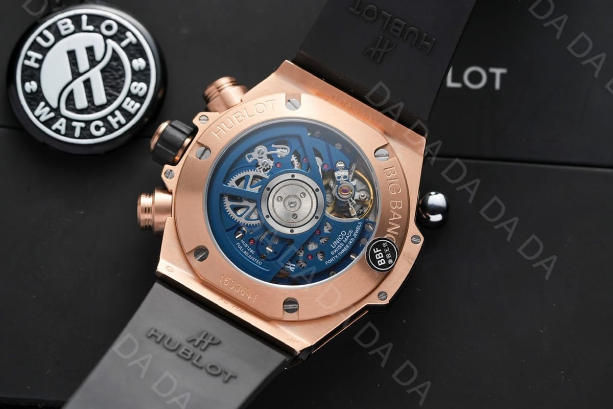 위블로 빅뱅 유니코 금통 블루 러버밴드 44mm 9