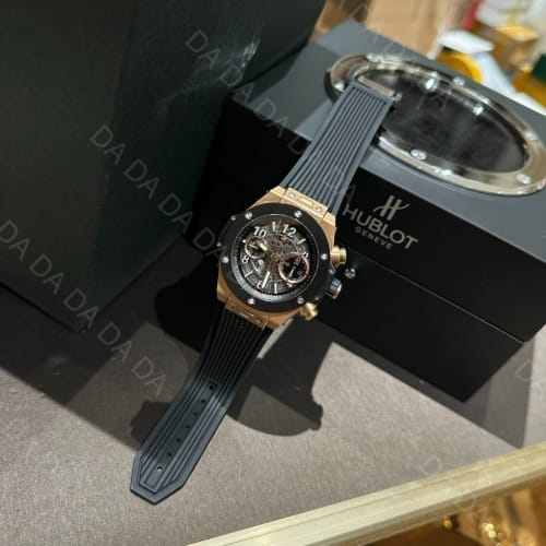 위블로 빅뱅 유니코 금통 블랙베젤 러버밴드 42mm