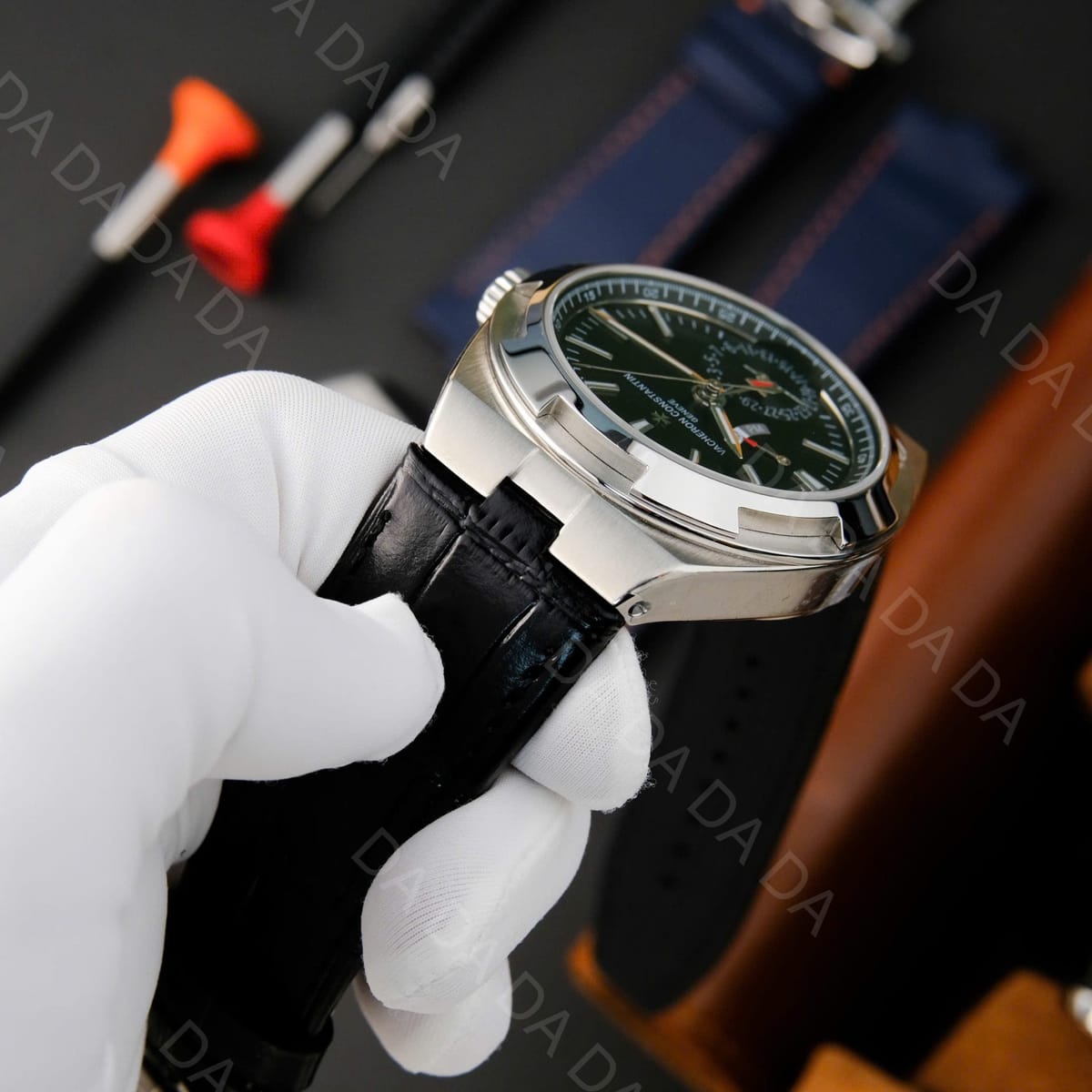 바쉐론콘스탄틴 오버시즈 7900v 듀얼타임 검판 가죽밴드 41mm 6