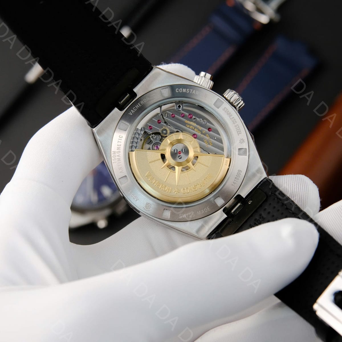 바쉐론콘스탄틴 오버시즈 7900v 듀얼타임 검판 가죽밴드 41mm 14