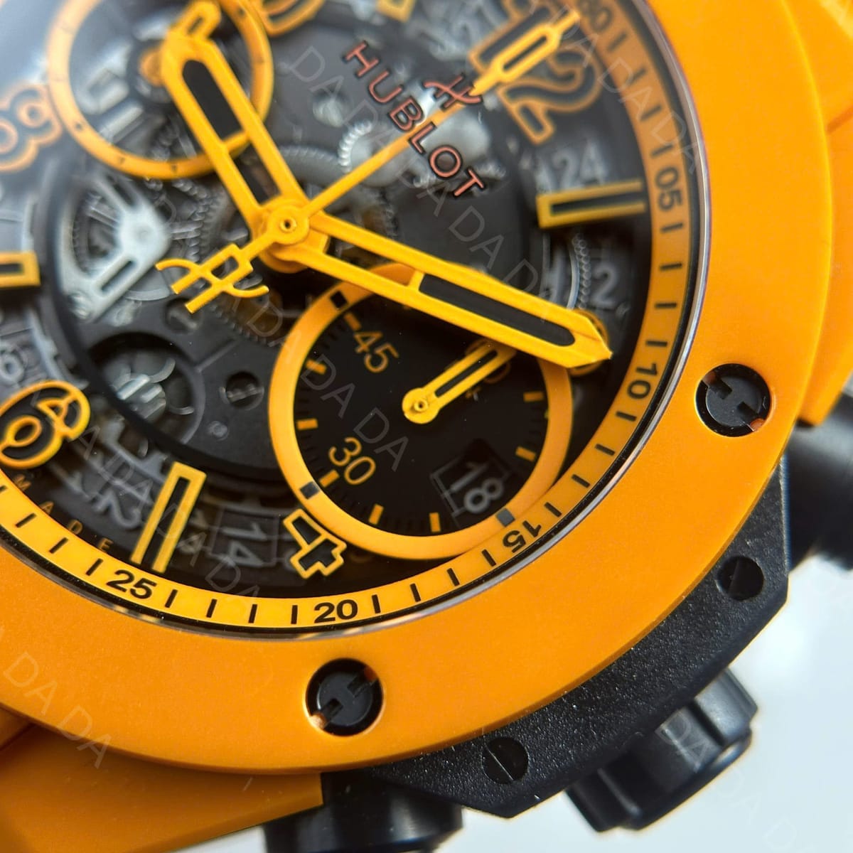 위블로 빅뱅 유니코 오렌지 세라믹 러버밴드 42mm 6