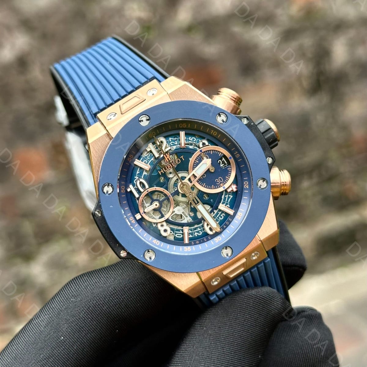 위블로 빅뱅 유니코 금통 블루베젤 러버밴드 44mm 3
