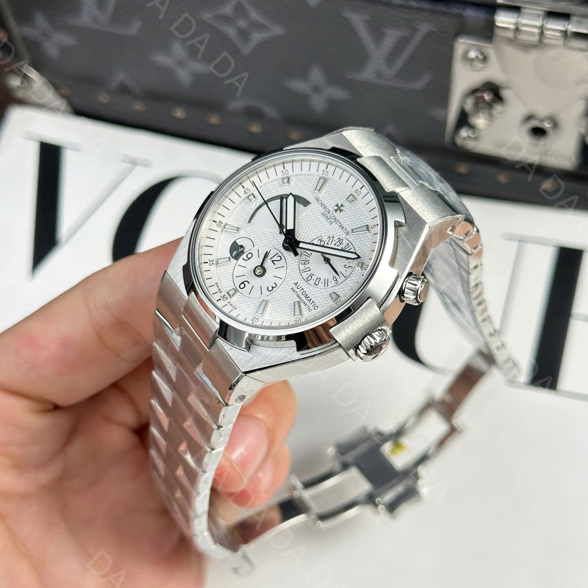 바쉐론콘스탄틴 오버시즈 47450 듀얼타임 스틸 흰판 42mm 6