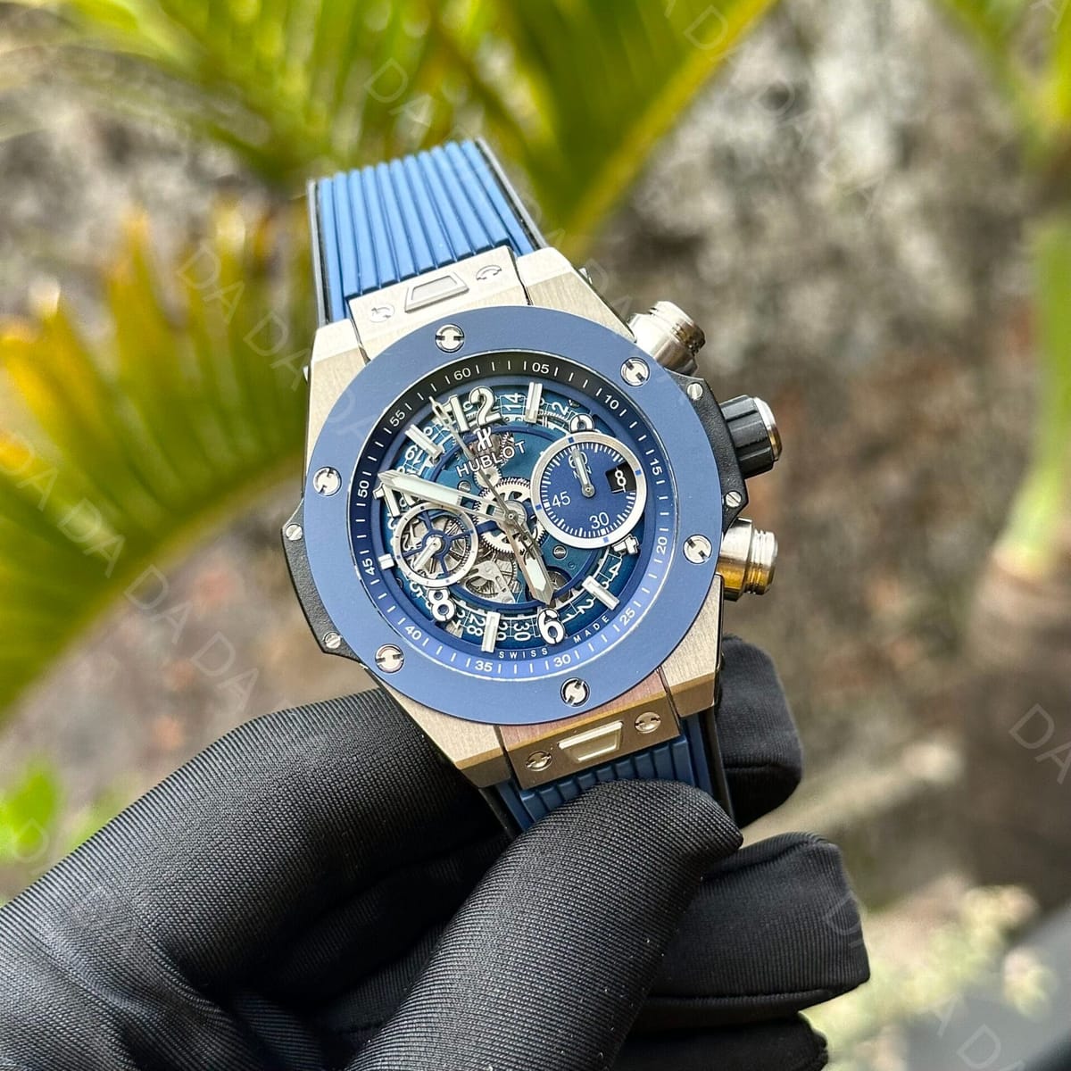 위블로 빅뱅 유니코 티타늄 블루베젤 러버밴드 44mm 3