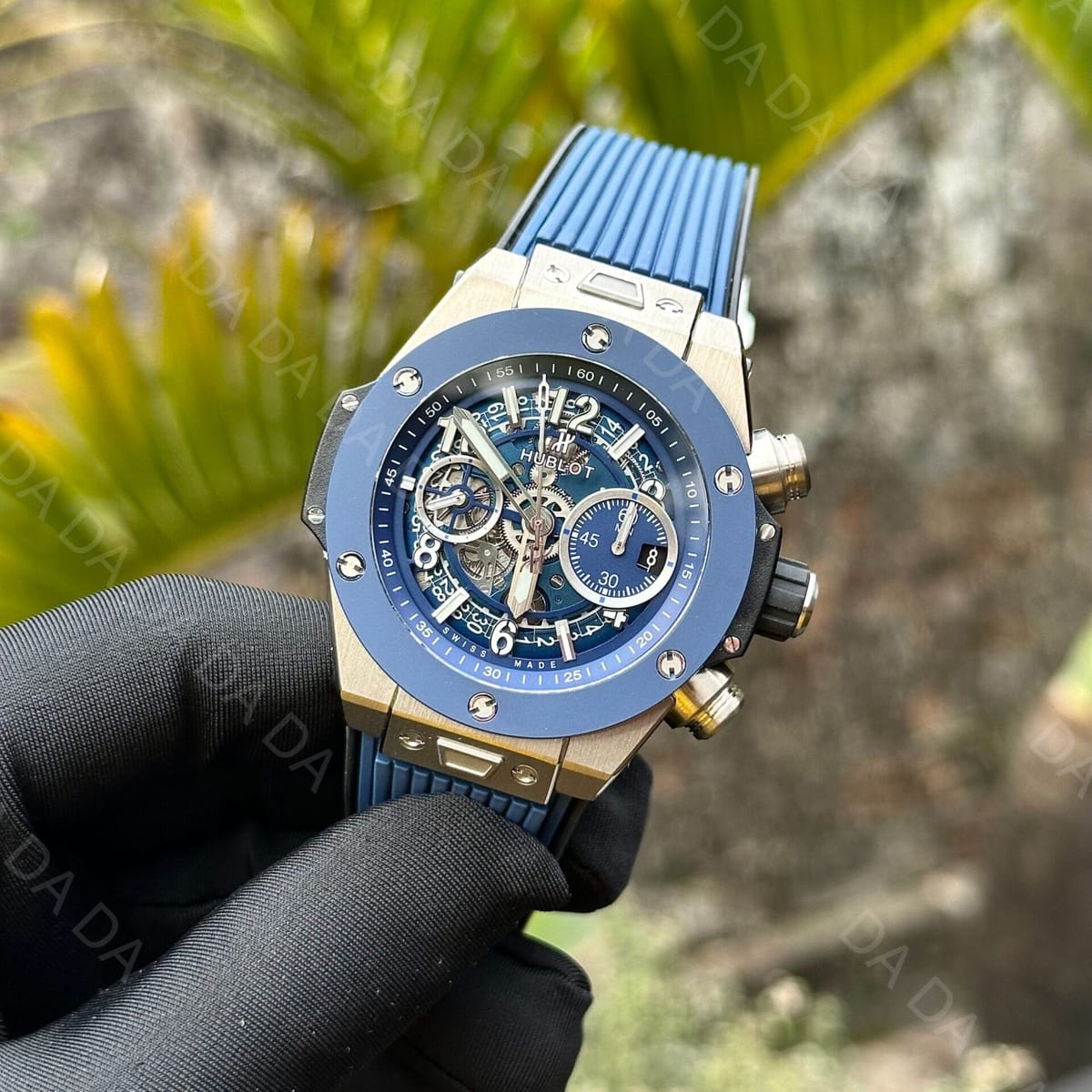 위블로 빅뱅 유니코 티타늄 블루베젤 러버밴드 44mm 4