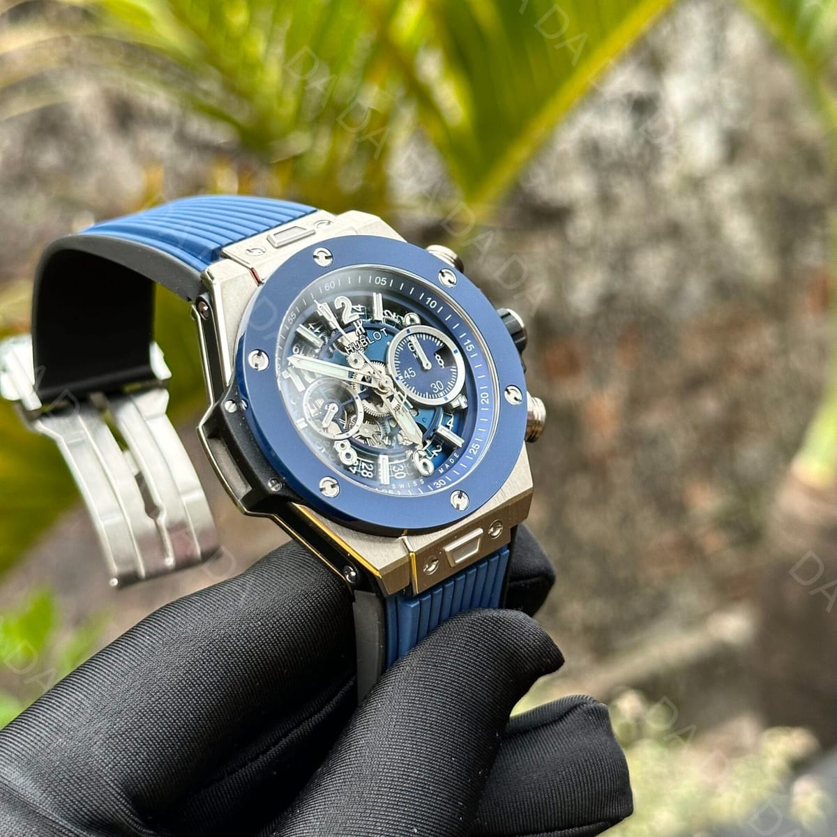 위블로 빅뱅 유니코 티타늄 블루베젤 러버밴드 44mm 5
