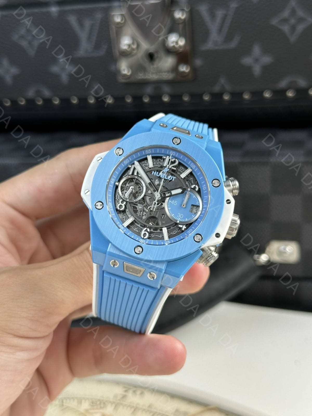 위블로 빅뱅 유니코 스카이블루 세라믹 러버밴드 42mm 5