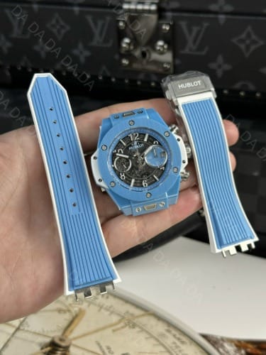 위블로 빅뱅 유니코 스카이블루 세라믹 러버밴드 42mm