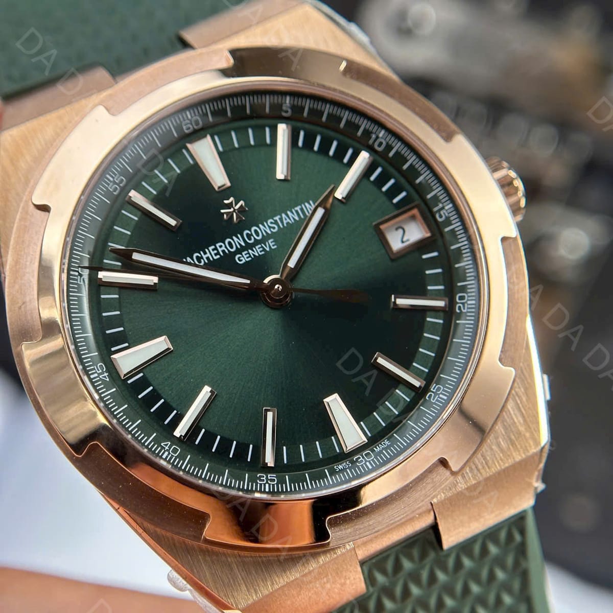 바쉐론콘스탄틴 오버시즈 4500v 금통 그린다이얼 러버밴드 41mm 5