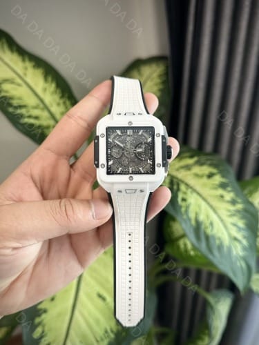 위블로 스퀘어 뱅 유니코 세라믹 화이트 러버밴드 42mm