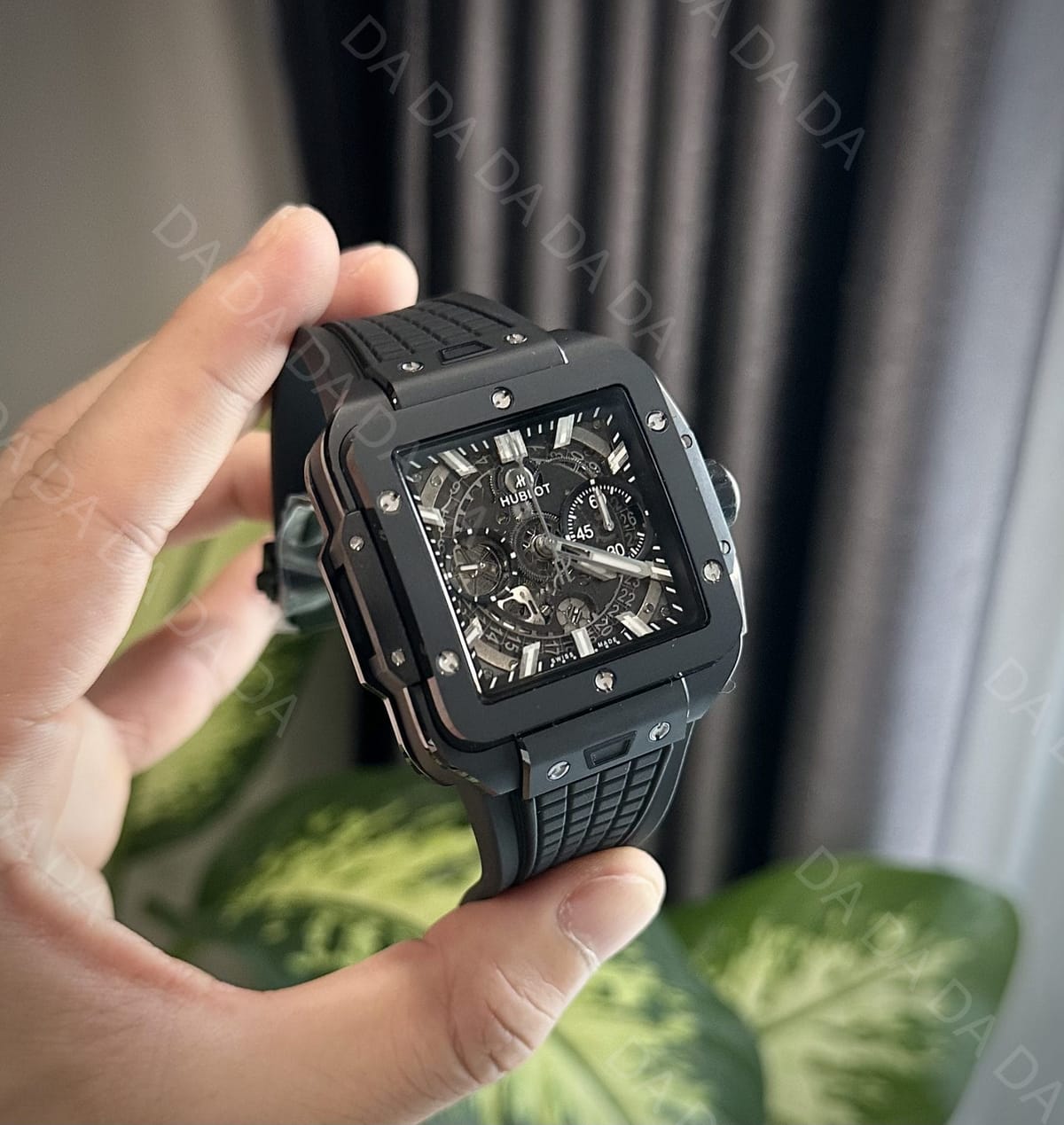 위블로 스퀘어 뱅 유니코 세라믹 블랙 러버밴드 42mm 5