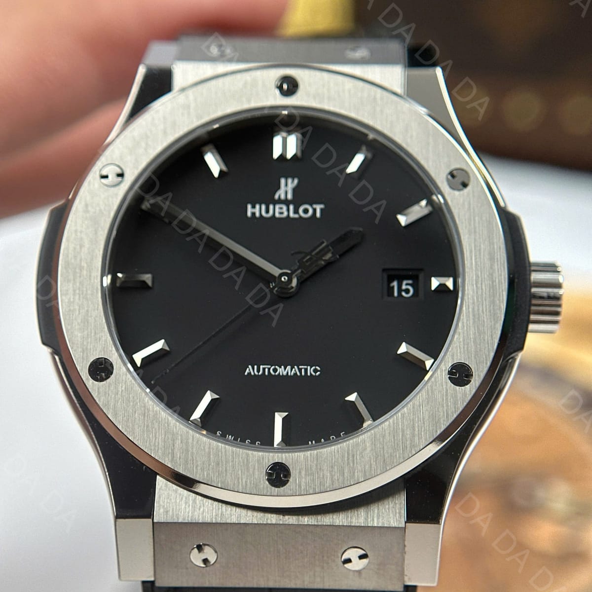 위블로 클래식퓨전 티타늄 블랙다이얼 가죽러버밴드 42mm 5