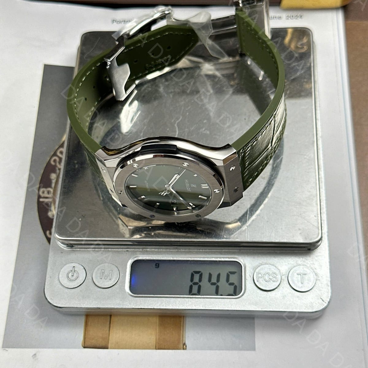 위블로 클래식퓨전 티타늄 그린다이얼 가죽러버밴드 42mm 3