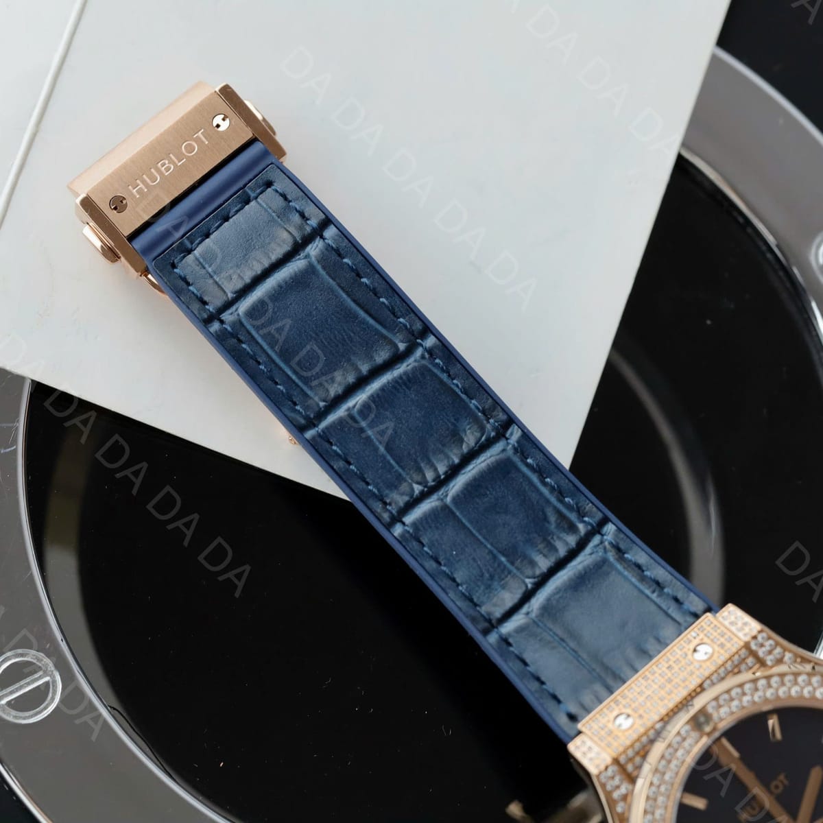 위블로 클래식퓨전 금통 블루다이얼 풀다이아셋팅 러버밴드 42mm 10