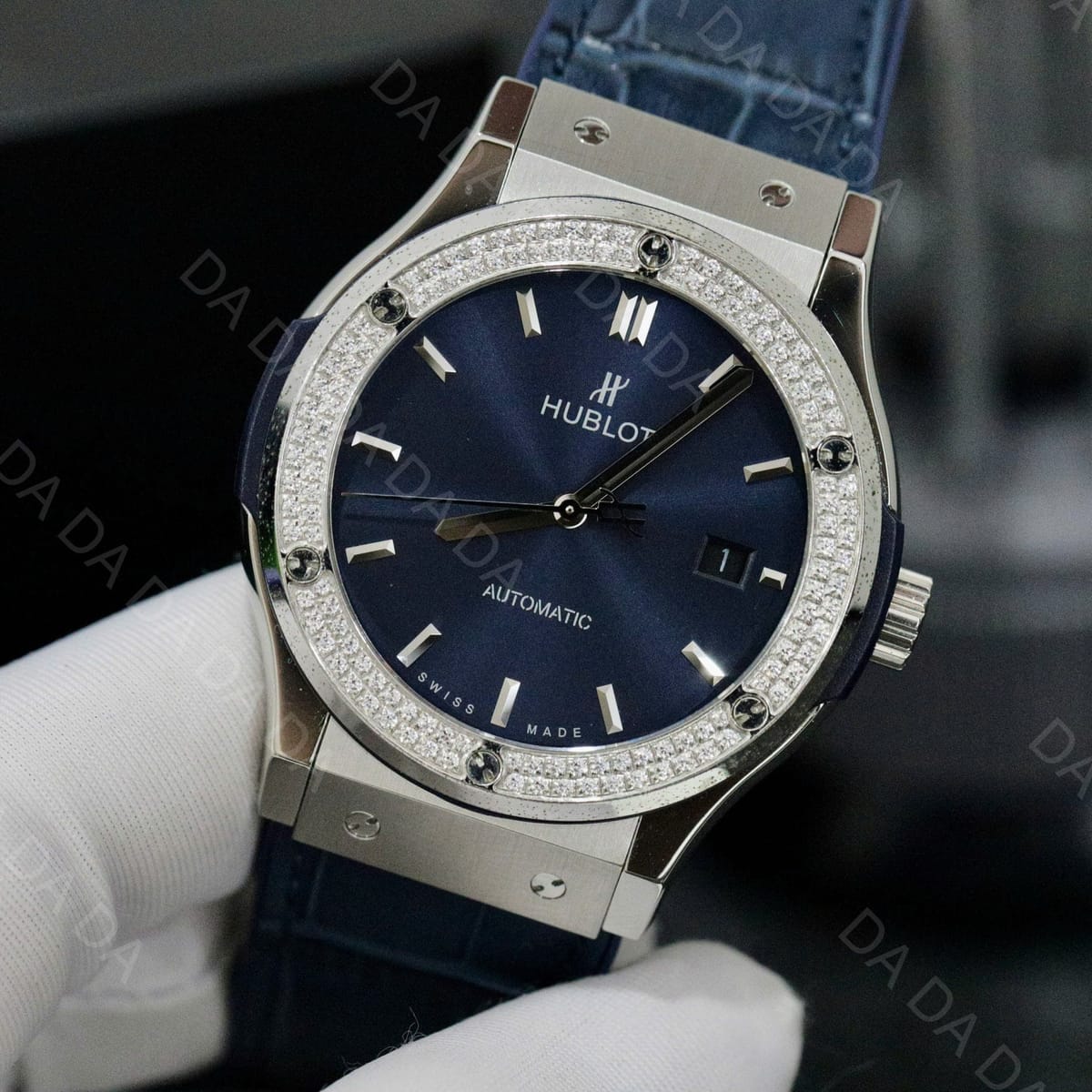 위블로 클래식퓨전 티타늄 블루다이얼 다이아베젤 러버밴드 42mm 3
