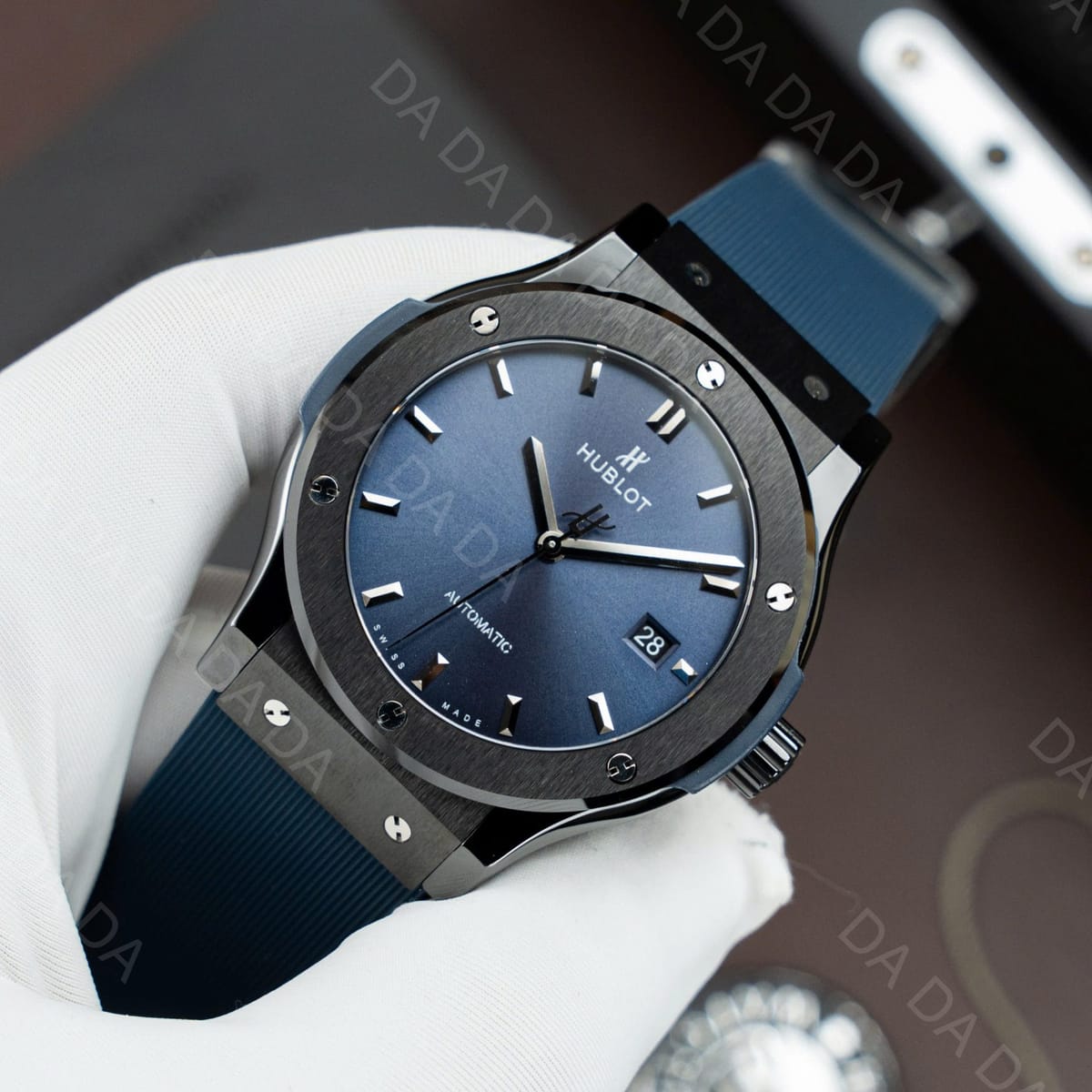 위블로 클래식퓨전 블랙세라믹 블루다이얼 러버밴드 42mm 3
