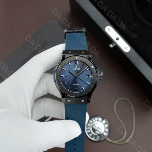 위블로 클래식퓨전 블랙세라믹 블루다이얼 러버밴드 42mm