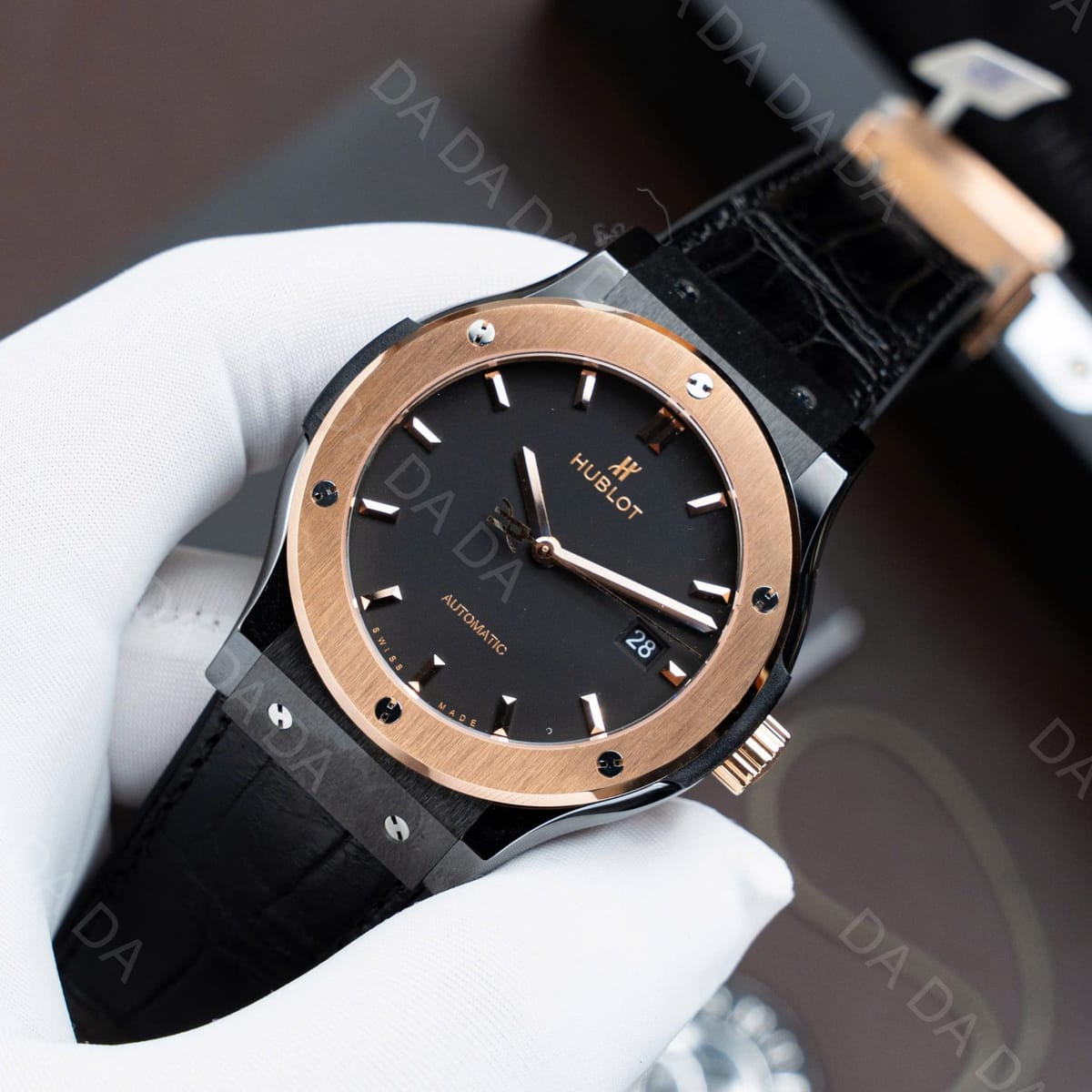 위블로 클래식퓨전 콤비 블랙세라믹 가죽러버밴드 42mm 3