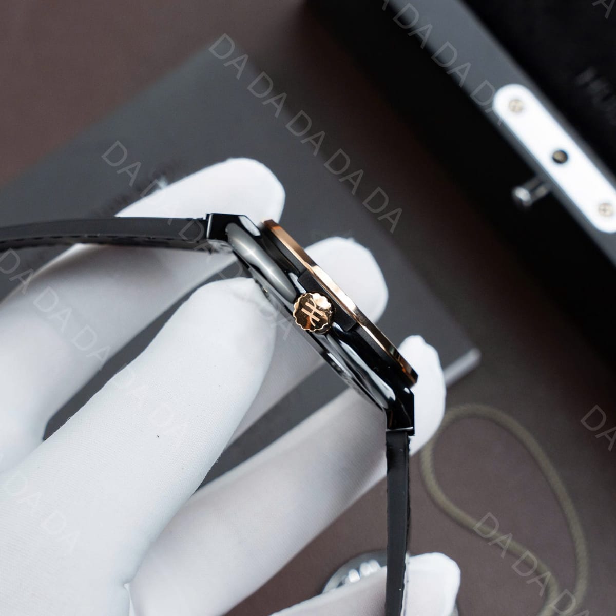 위블로 클래식퓨전 콤비 블랙세라믹 가죽러버밴드 42mm 6