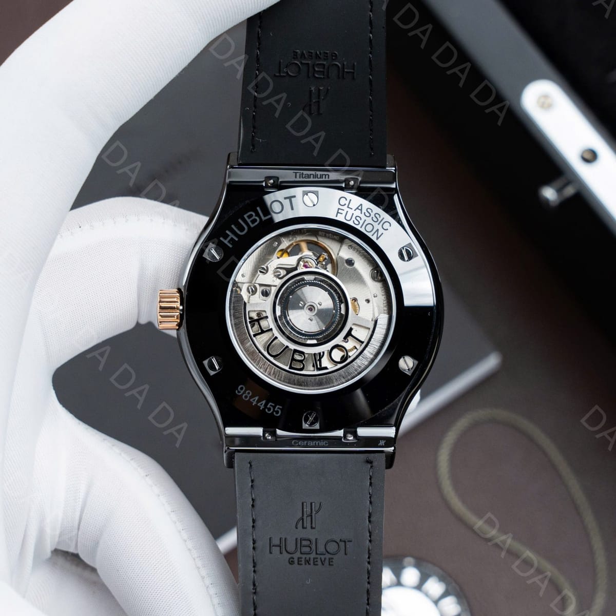 위블로 클래식퓨전 콤비 블랙세라믹 가죽러버밴드 42mm 8