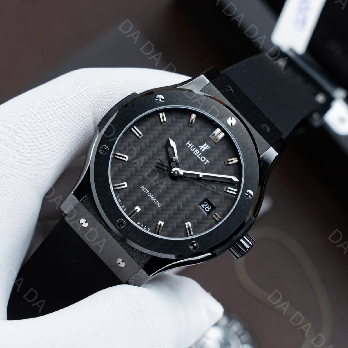 위블로 클래식퓨전 블랙세라믹 카본다이얼 러버밴드 42mm 3