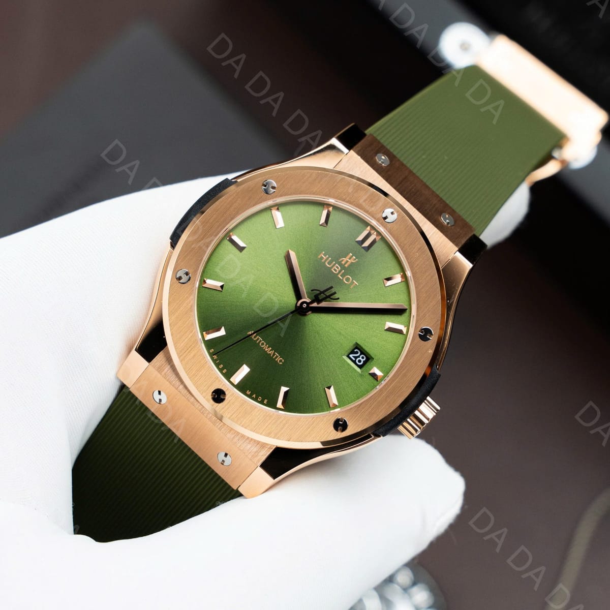 위블로 클래식퓨전 콤비 그린다이얼 러버밴드 42mm 3