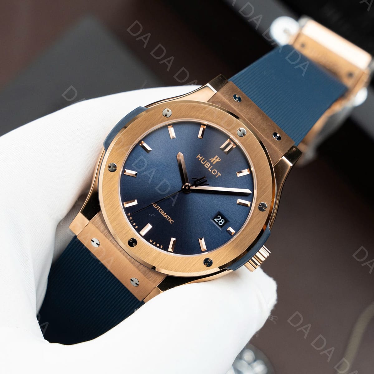 위블로 클래식퓨전 콤비 블루다이얼 러버밴드 42mm 3