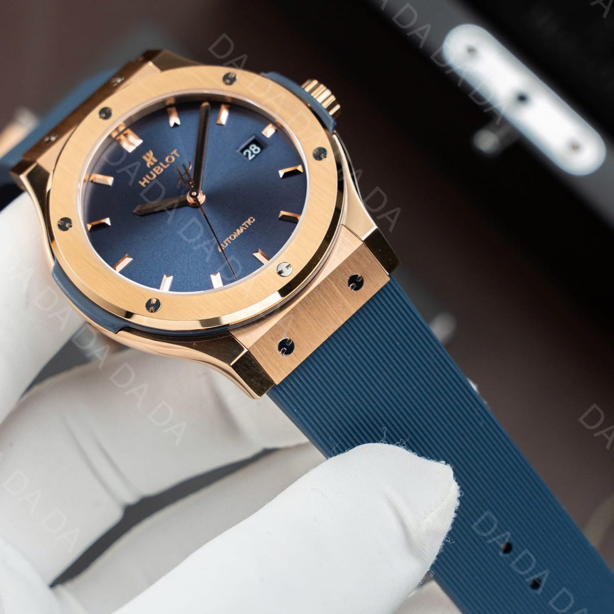 위블로 클래식퓨전 콤비 블루다이얼 러버밴드 42mm 4