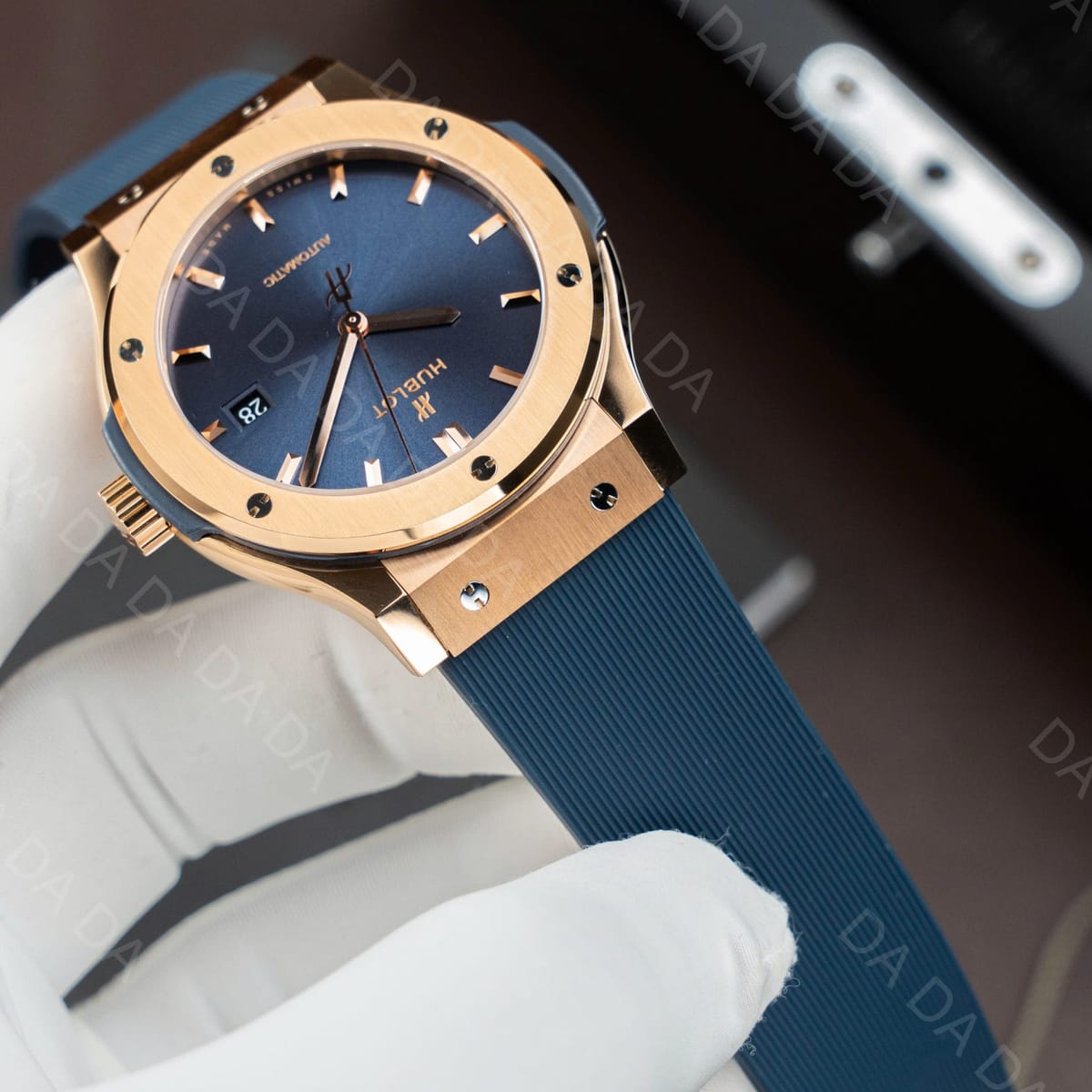 위블로 클래식퓨전 콤비 블루다이얼 러버밴드 42mm 5