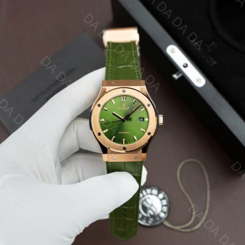 위블로 클래식퓨전 콤비 그린다이얼 가죽러버밴드 42mm