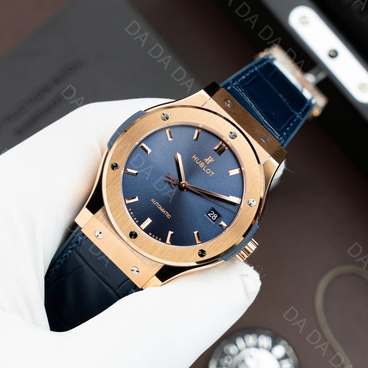 위블로 클래식퓨전 콤비 블루다이얼 가죽러버밴드 42mm 3