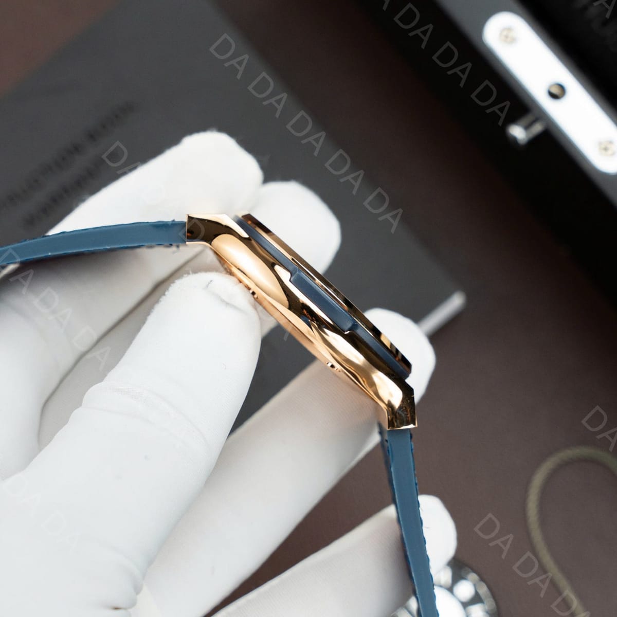 위블로 클래식퓨전 콤비 블루다이얼 가죽러버밴드 42mm 7
