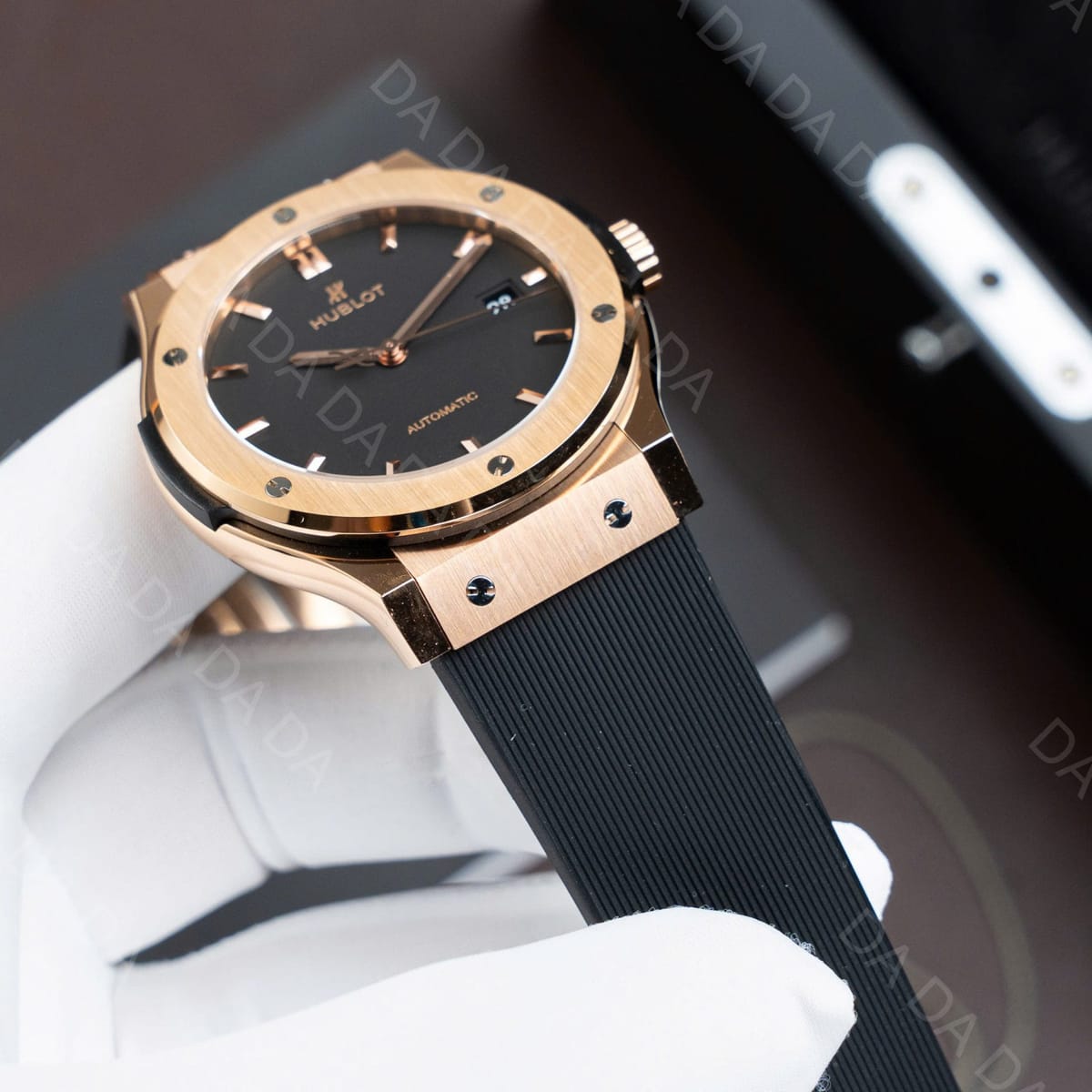 위블로 클래식퓨전 콤비 블랙다이얼 러버밴드 42mm 5