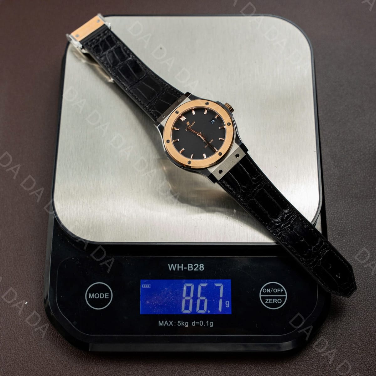 위블로 클래식퓨전 콤비 티타늄 블랙다이얼 가죽러버밴드 42mm 3