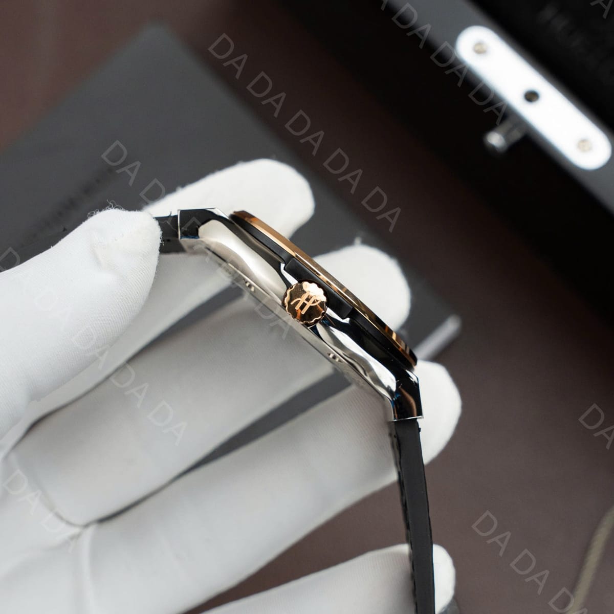 위블로 클래식퓨전 콤비 티타늄 블랙다이얼 가죽러버밴드 42mm 7