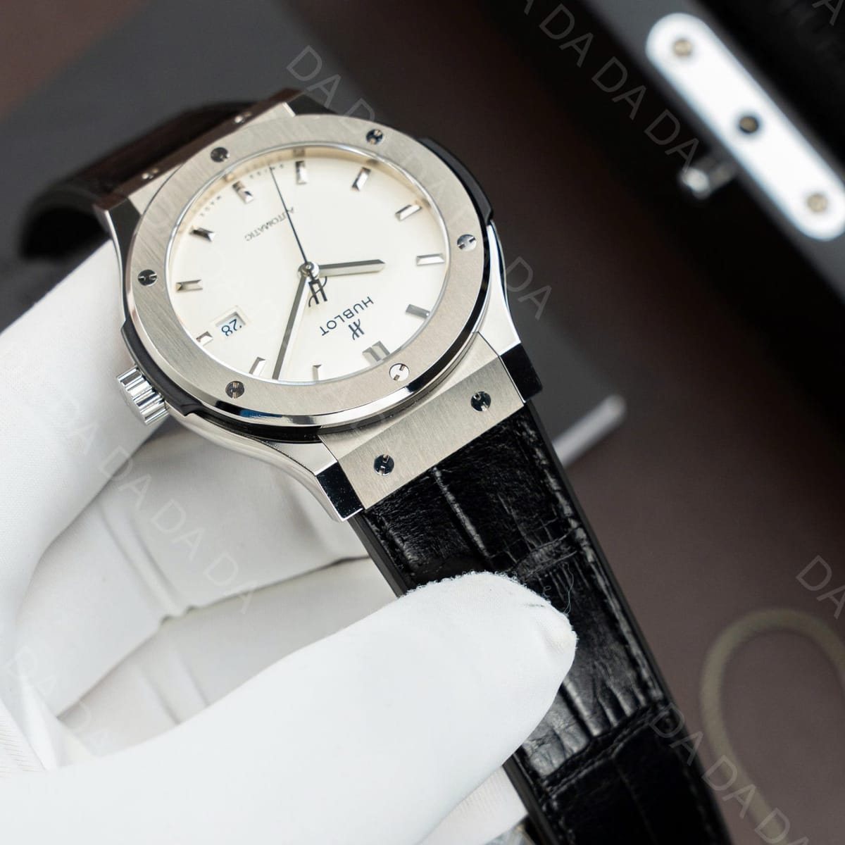 위블로 클래식퓨전 티타늄 화이트다이얼 가죽러버밴드 42mm 5