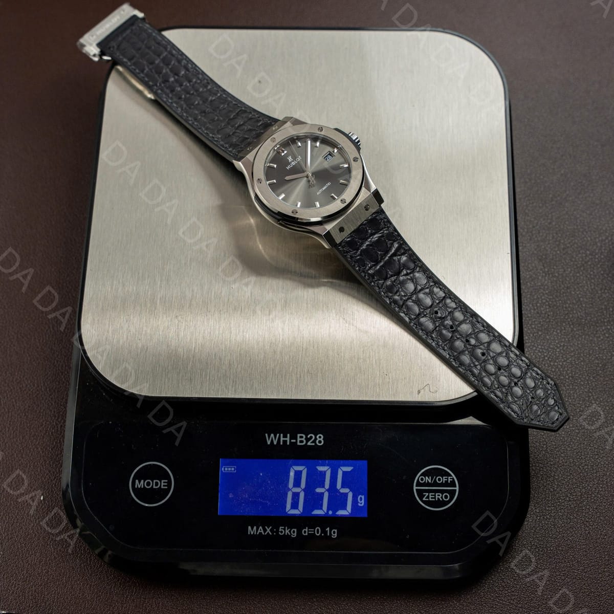 위블로 클래식퓨전 티타늄 그레이다이얼 가죽러버밴드 42mm 3