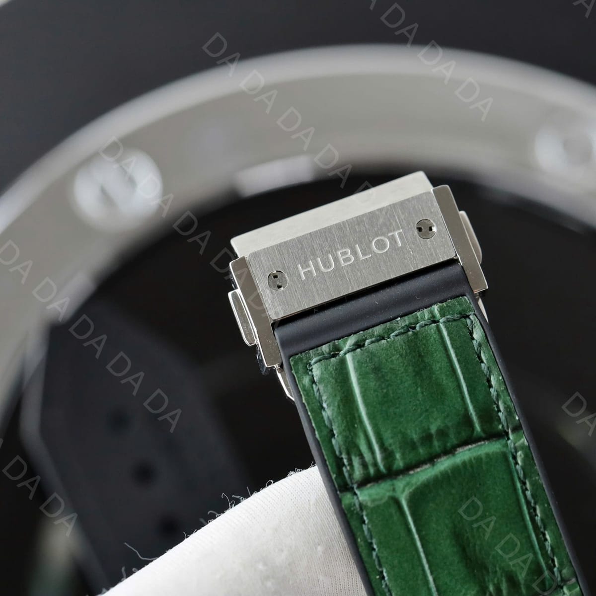 위블로 클래식퓨전 티타늄 그린다이얼 풀다이아셋팅 가죽러버밴드 42mm 10